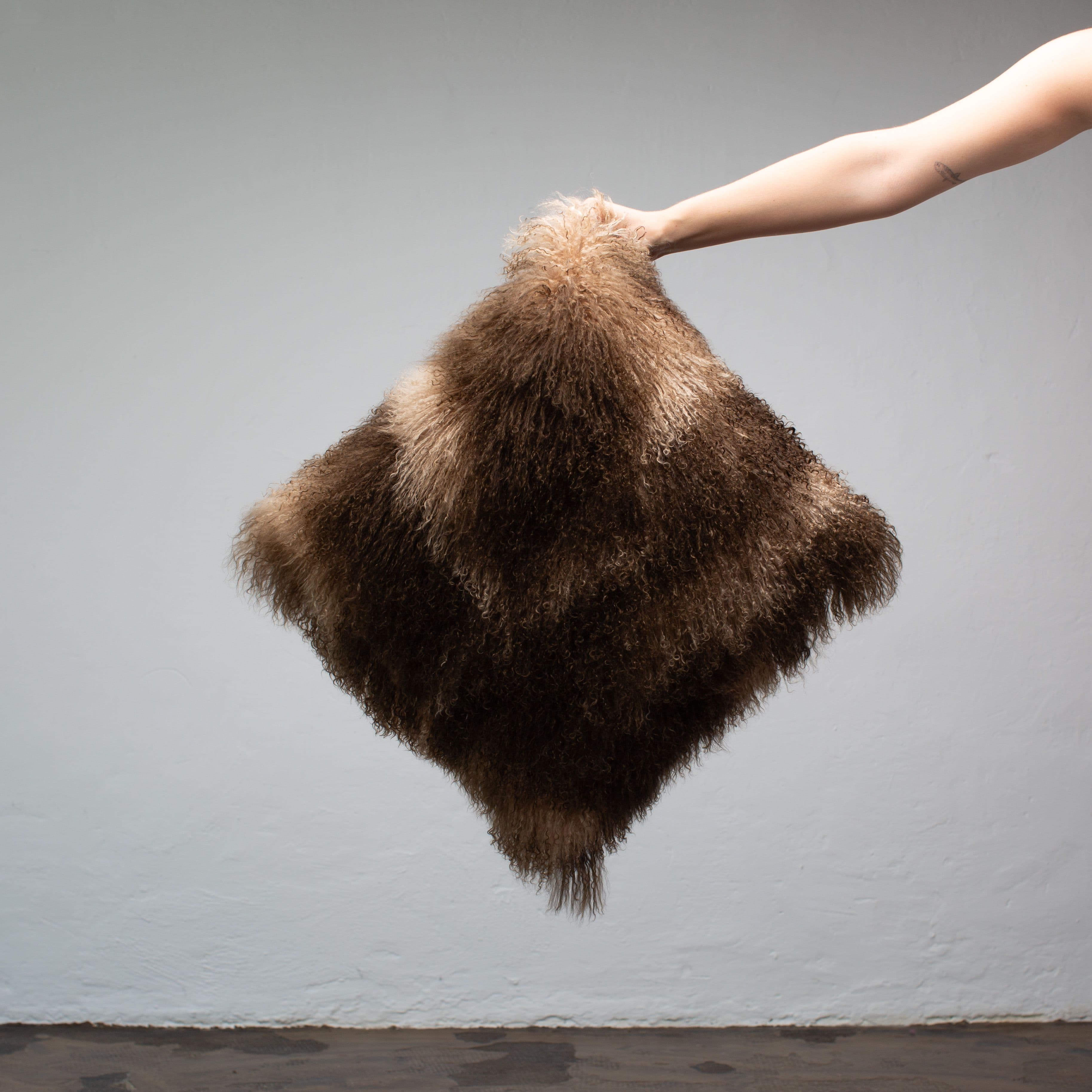 Spotted Mongolia Fur Cushion Model D