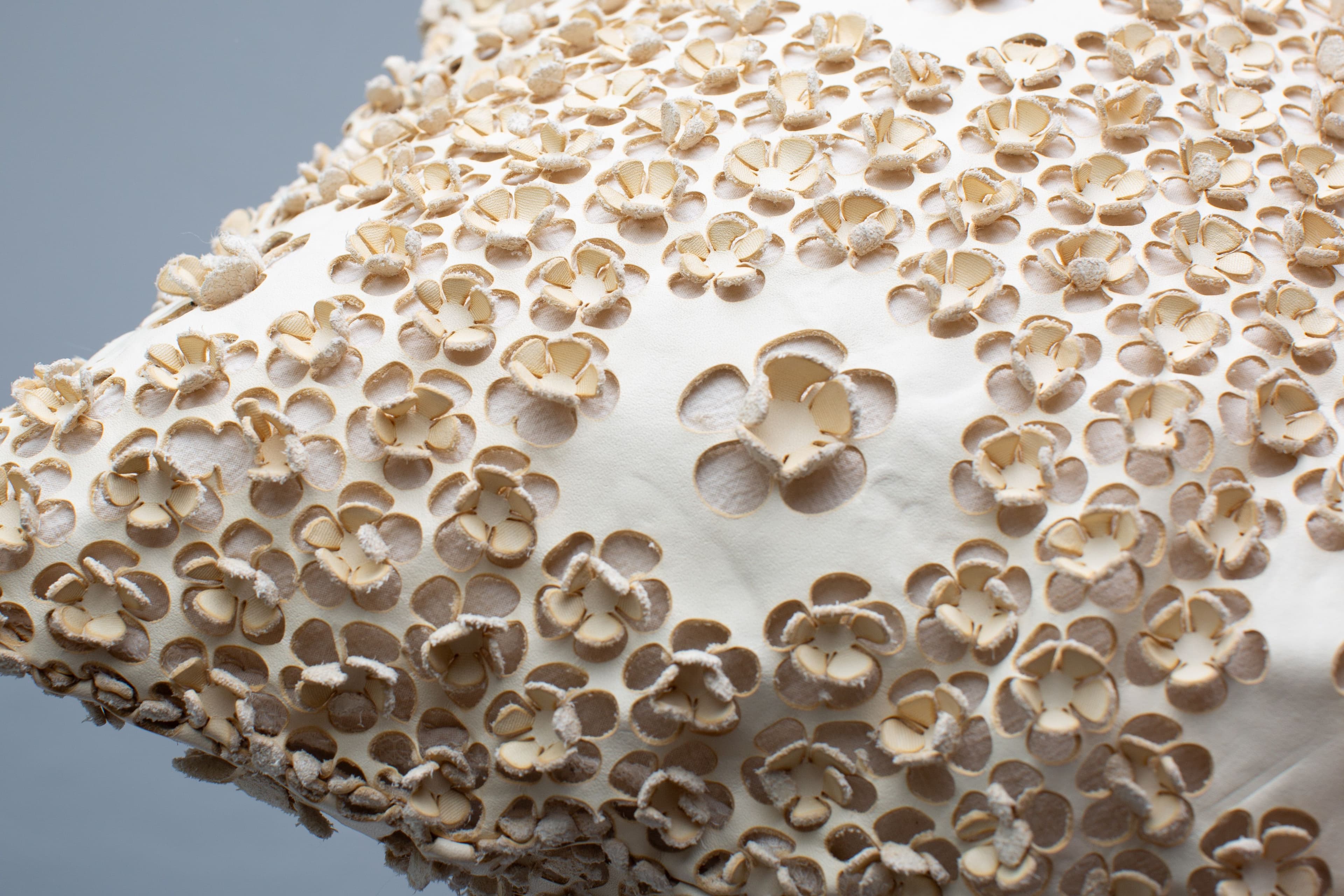 Cream White Leather Cushion