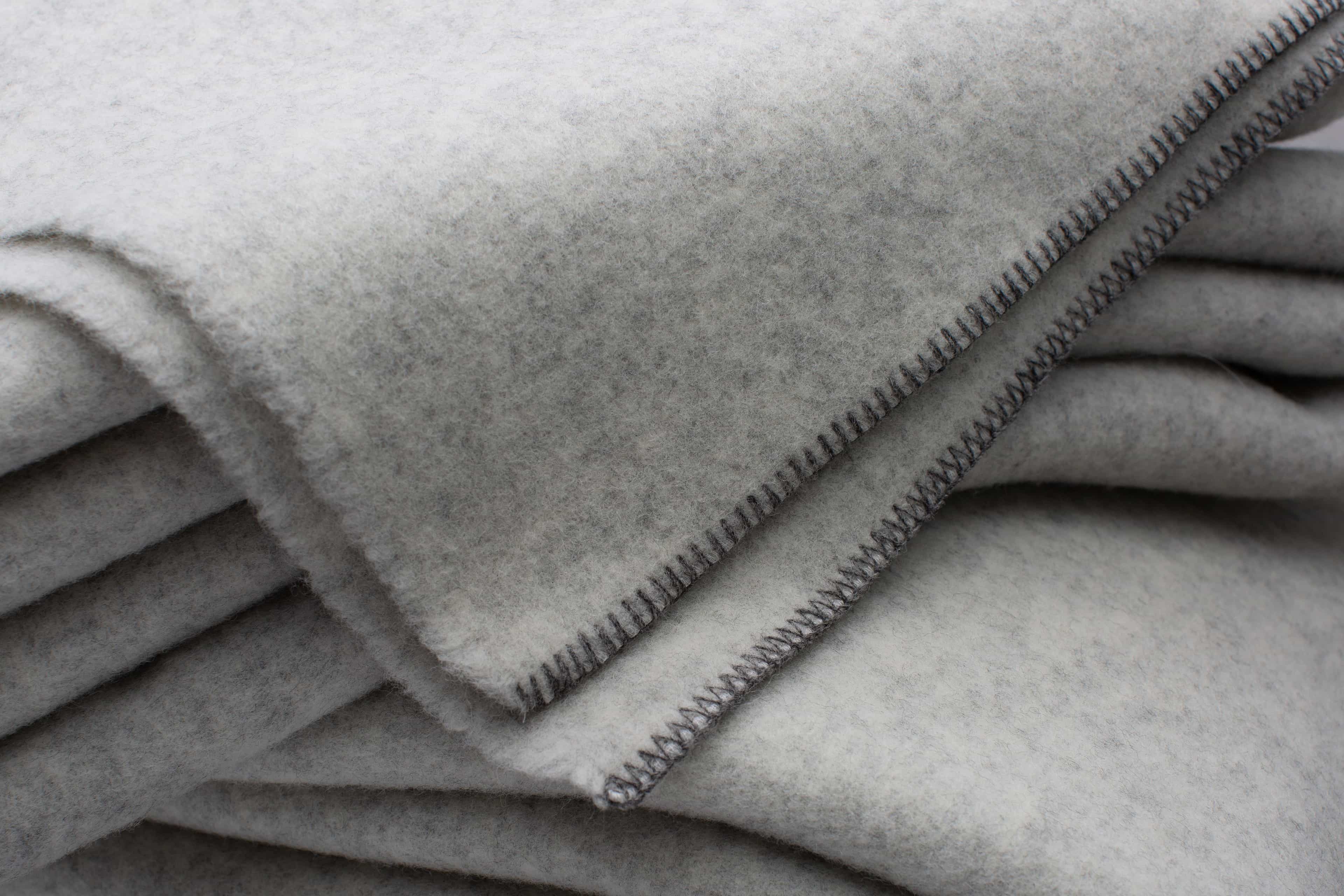 Light Grey Virgin Wool Blanket