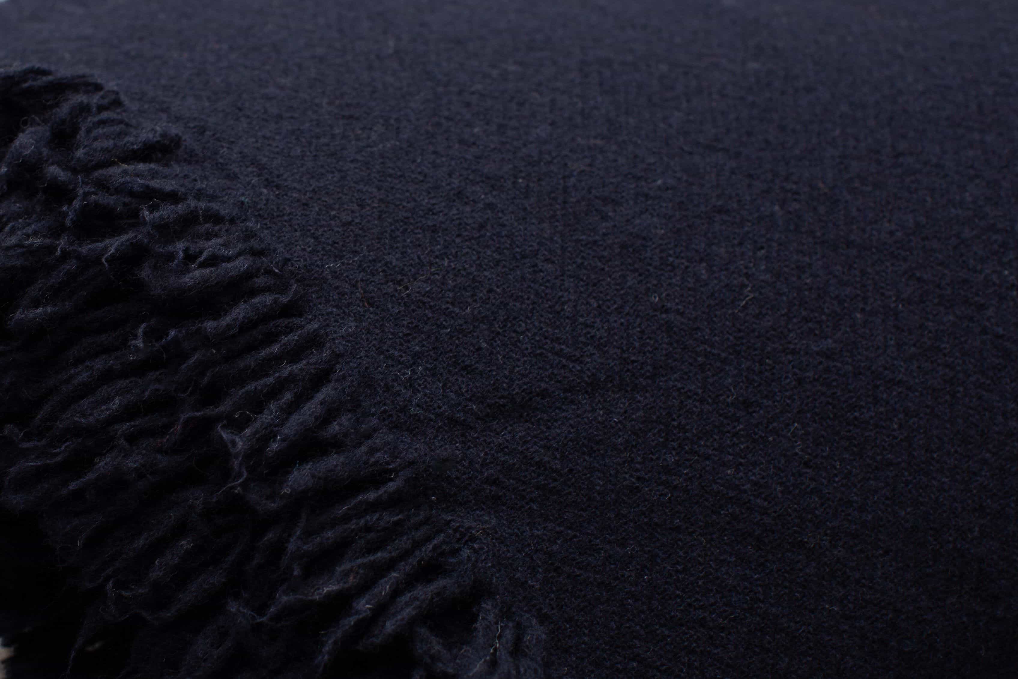 Dark Blue Virgin Wool Plaid