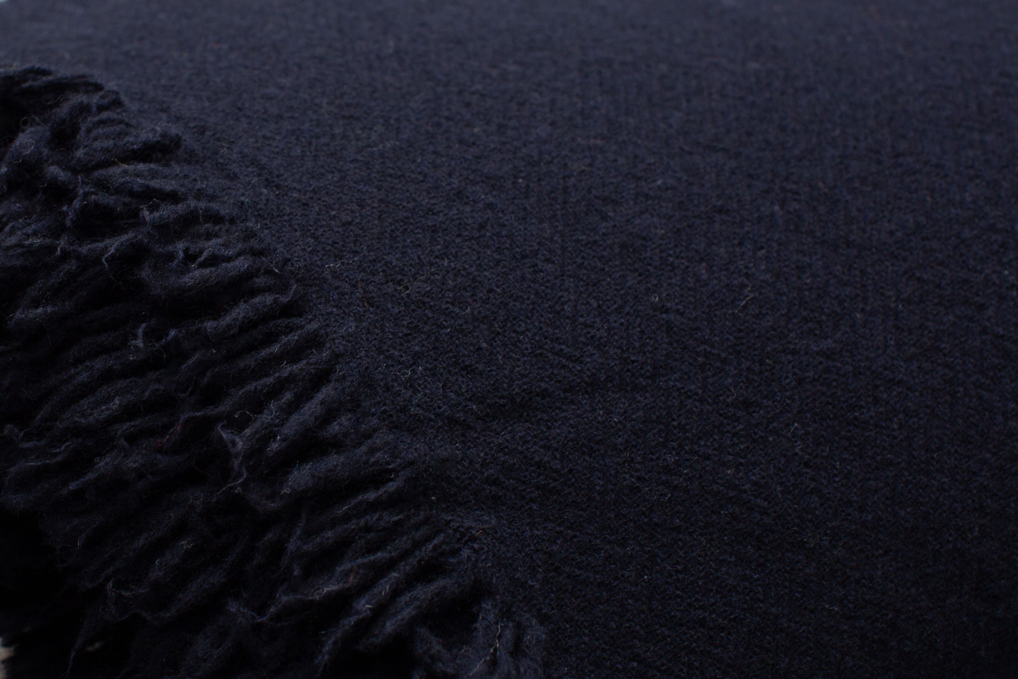 Dark Blue Virgin Wool Plaid