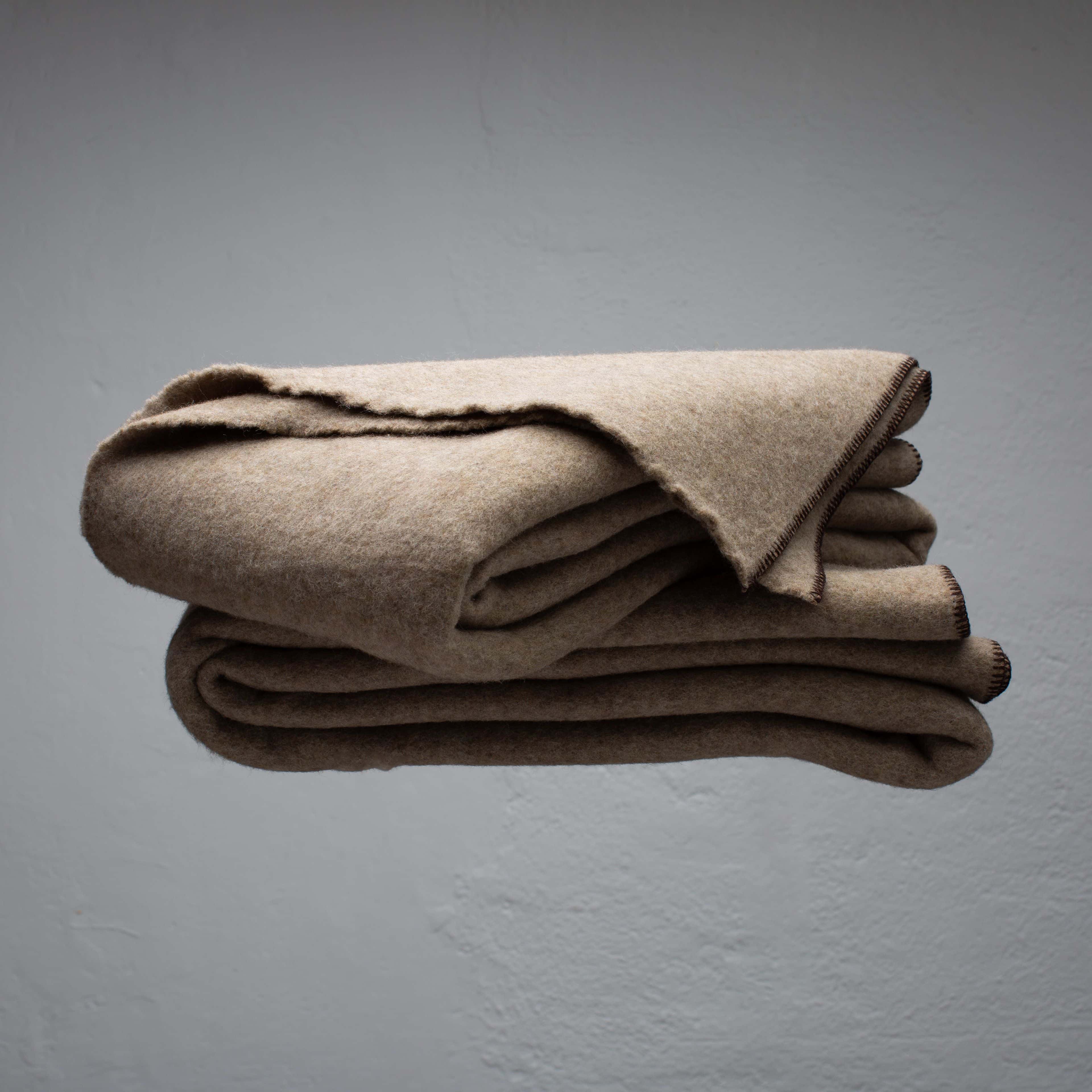 Beige Virgin Wool Blankets