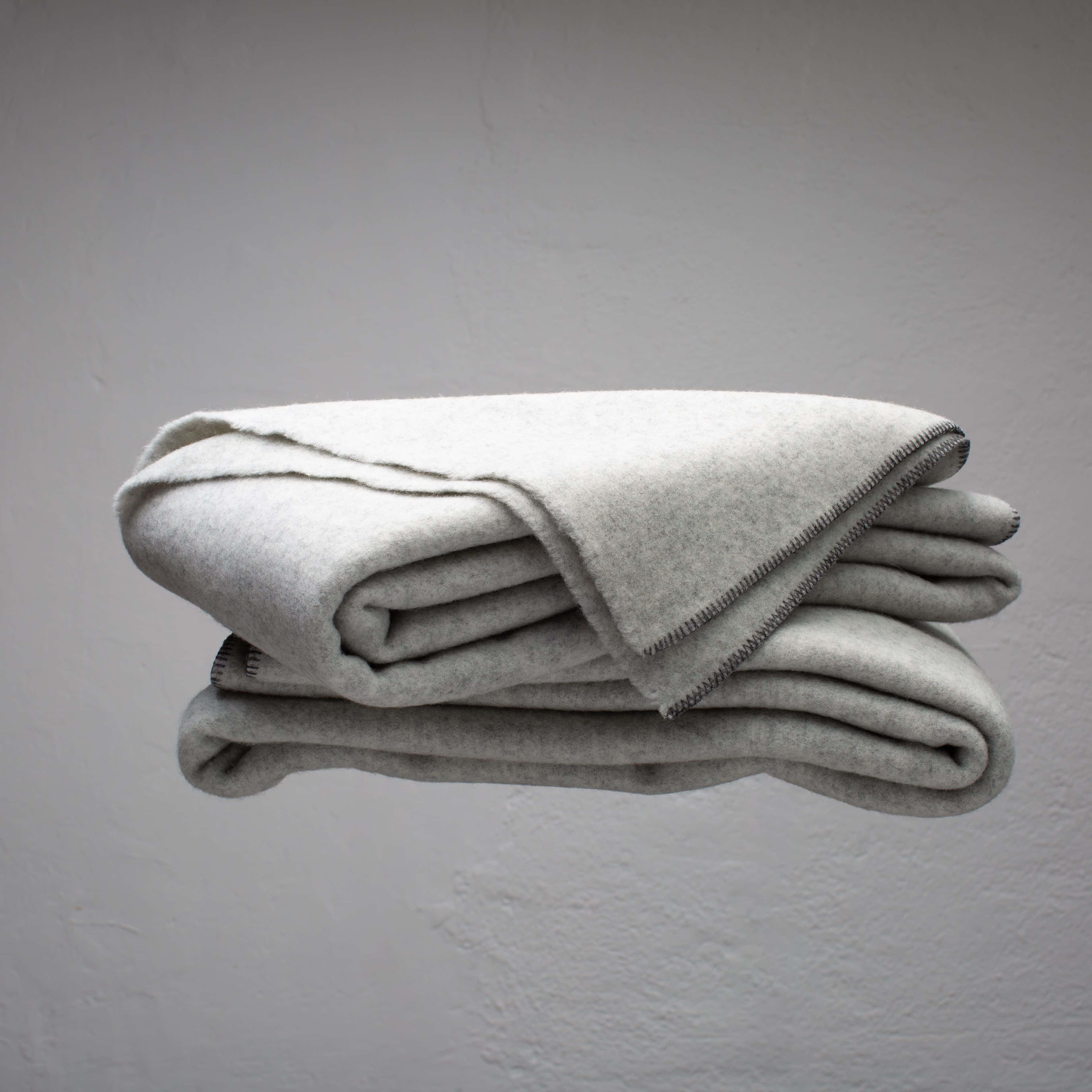 Light Grey Virgin Wool Blanket