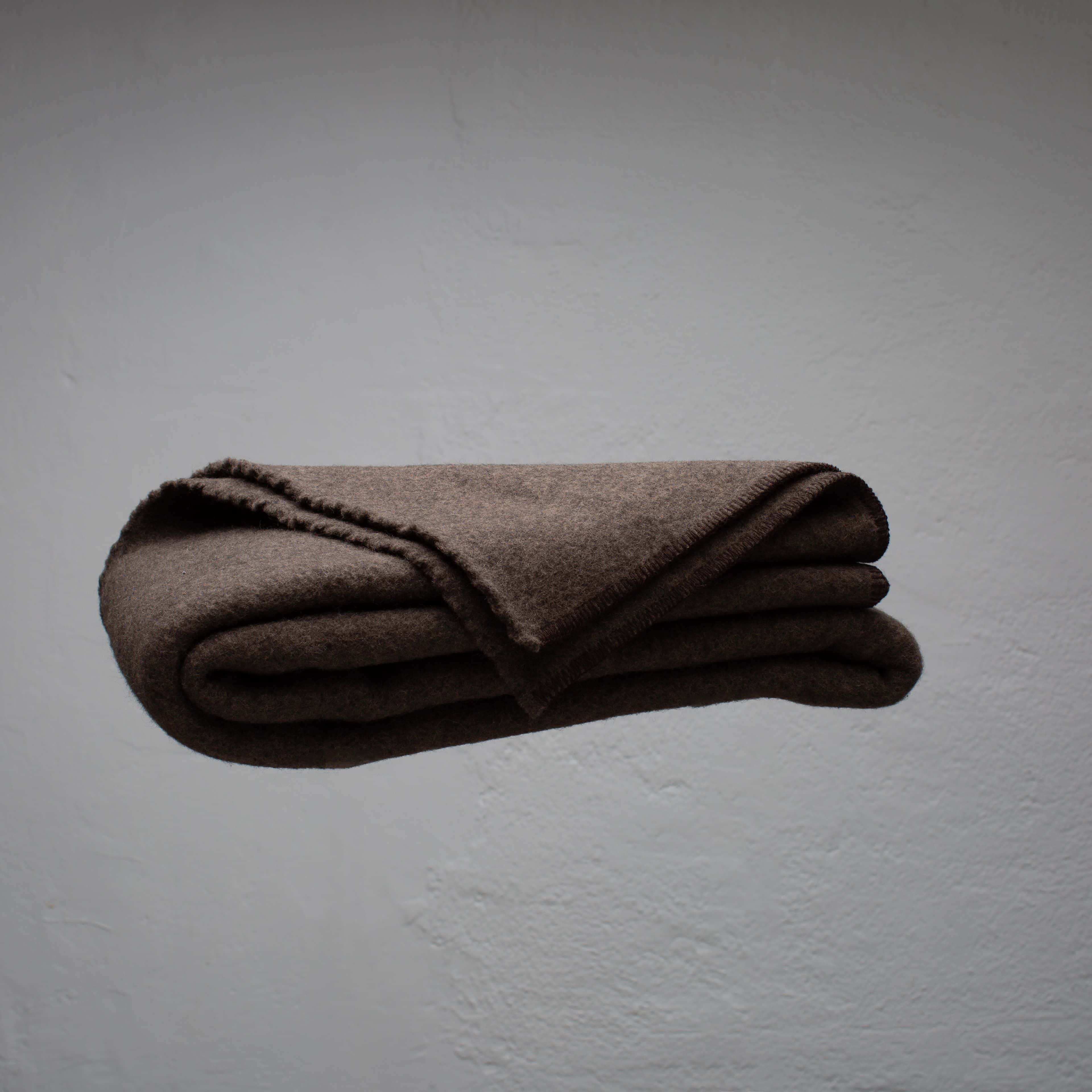 Dark Brown Virgin Wool Blanket