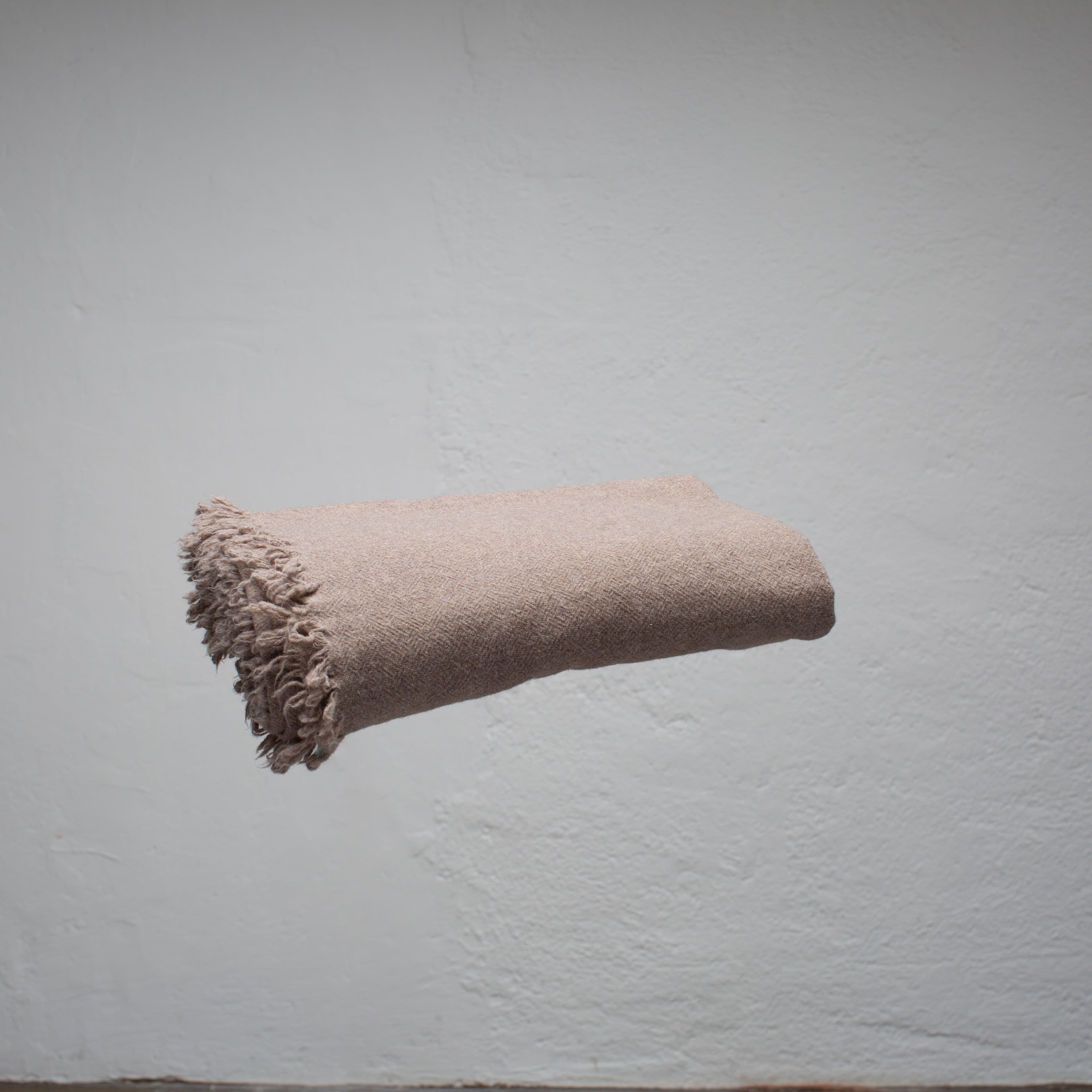 Dark Beige Virgin Wool Blanket