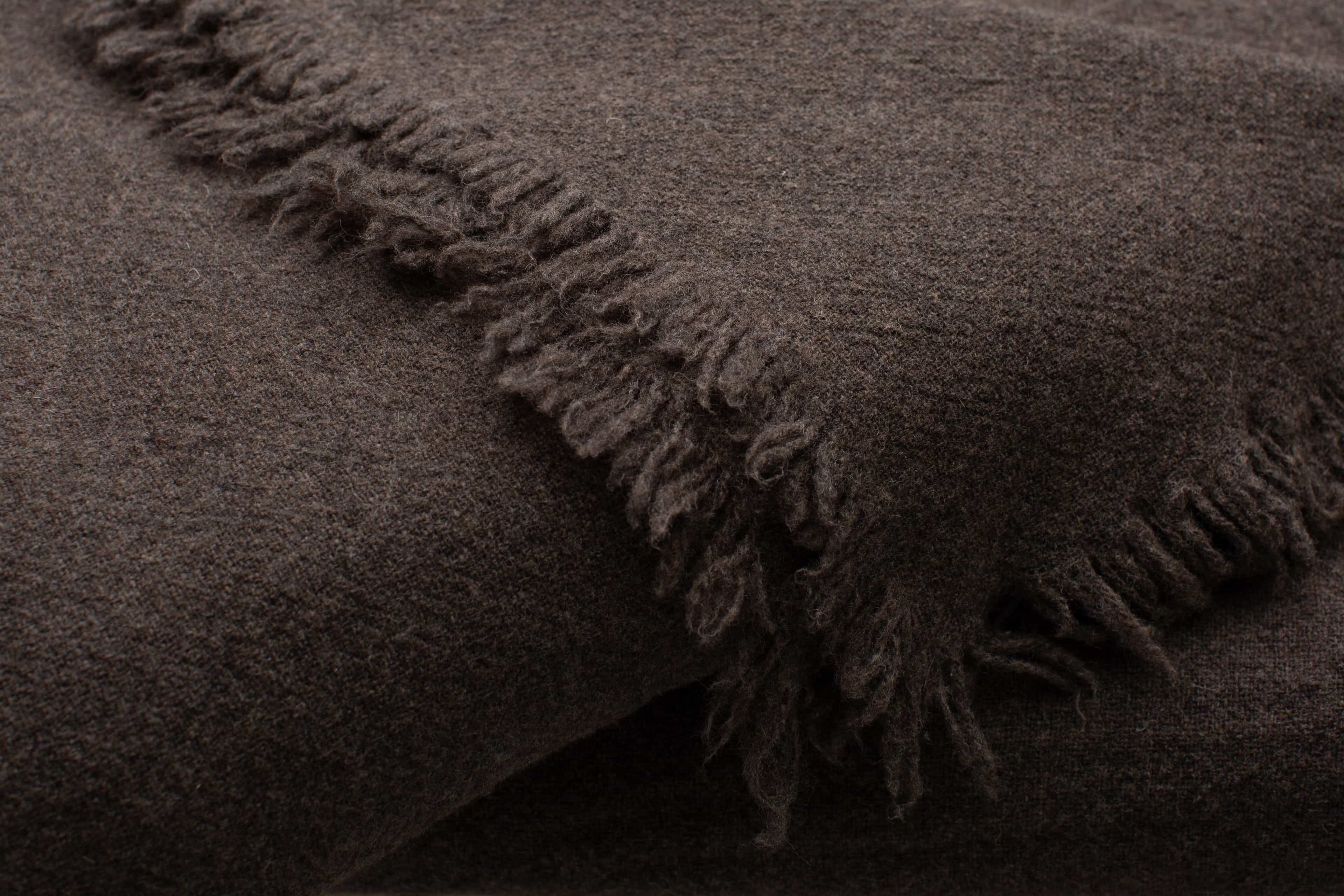 Dark Brown Virgin Wool Plaid