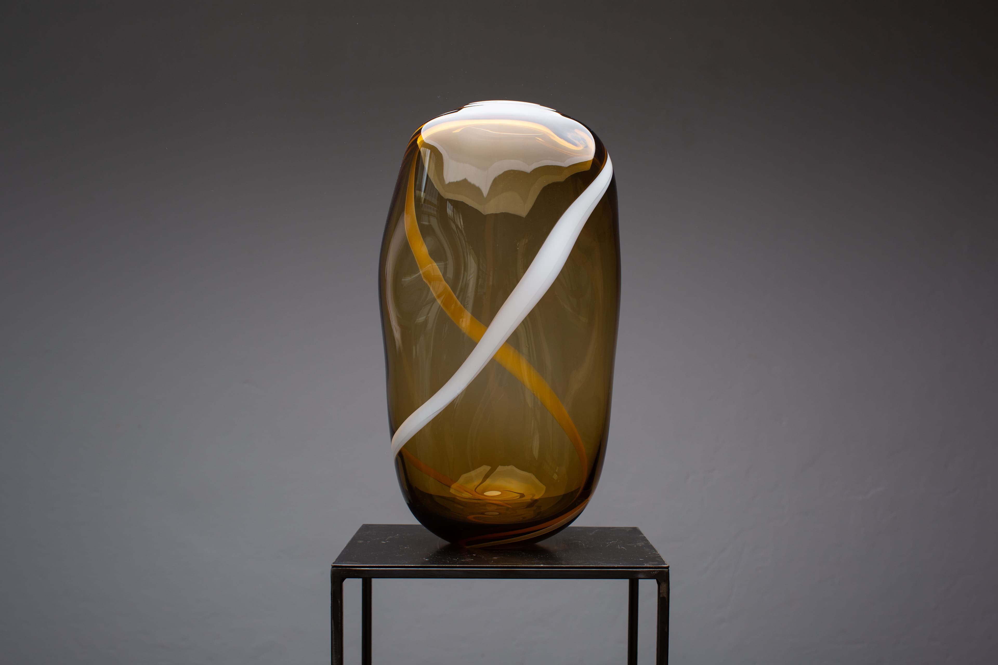 Tabacco & Avorio Murano Glass Vase L